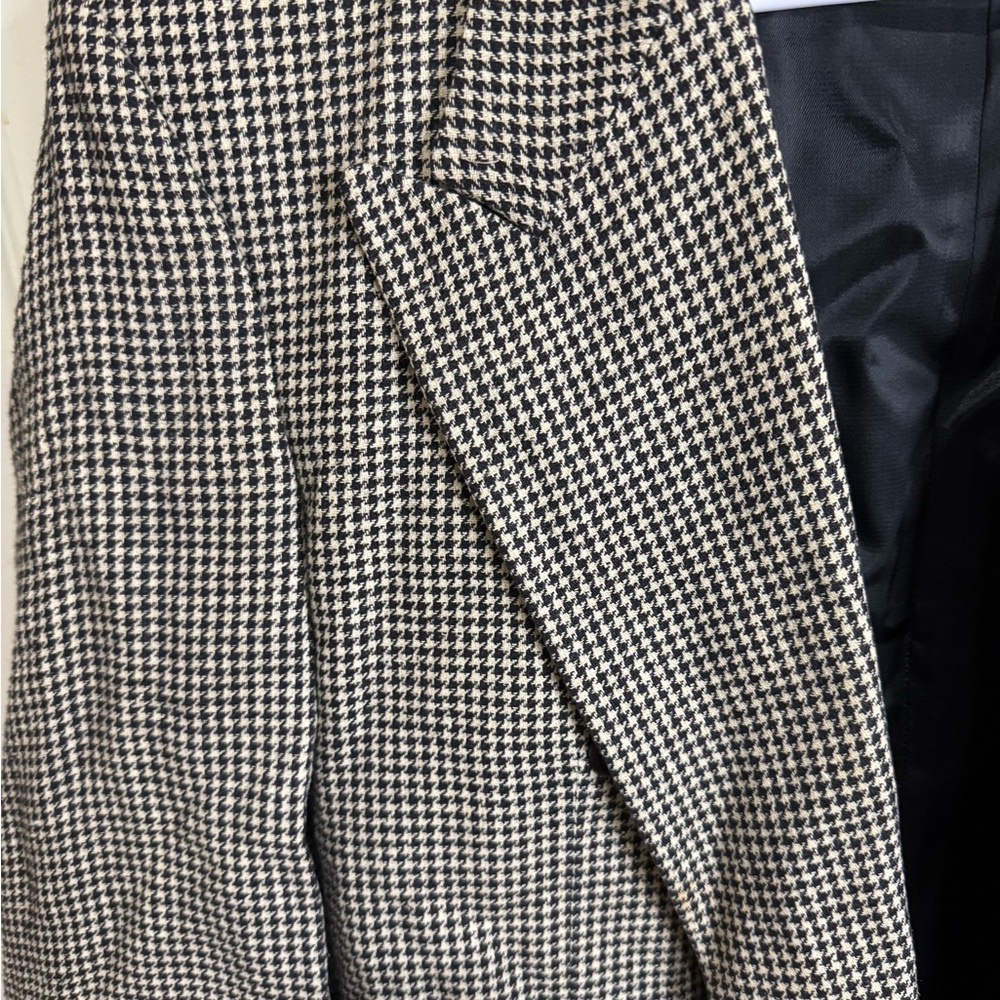 Vintage RARE Guy Laroche 100% Silk Houndstooth Blazer Men's 40R Double Breasted - Picture 9 of 12